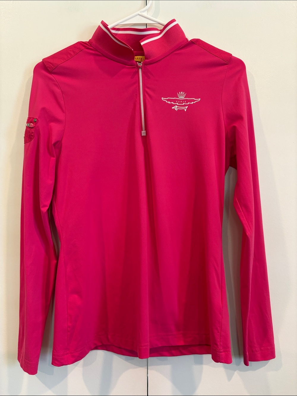 Louis Castel Pink Quarter Zip Long Sleeve Top Active Golf 95 Paris
